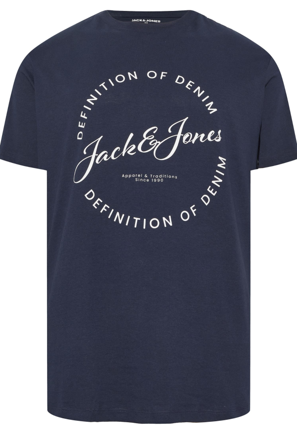 JACK&JONES 12294514 JJGRAYSON TEE ON YAZILI BATTAL BUYUK BEDEN KISA KOL TSHIRT