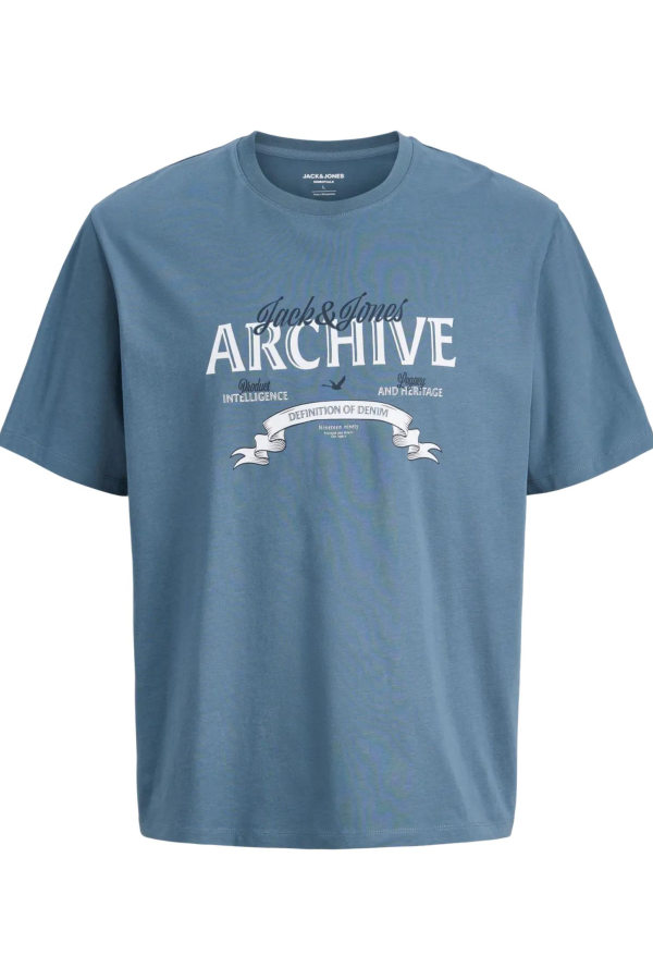 JACK&JONES 12294516 JJEDOVER ON YAZILI BATTAL BUYUK BEDEN KISA KOL TSHIRT