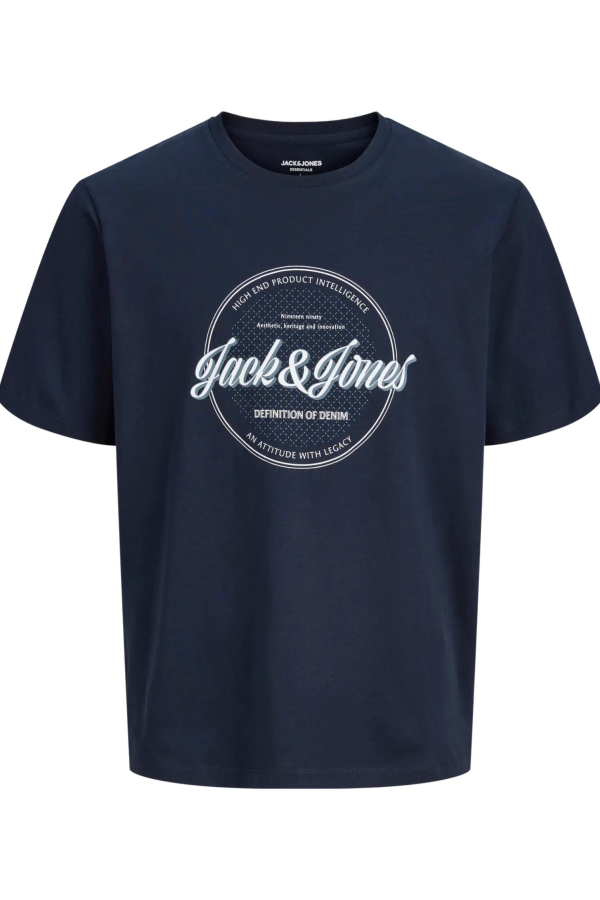 JACK&JONES 12294516 JJEDOVER ON YAZILI BATTAL BUYUK BEDEN KISA KOL TSHIRT