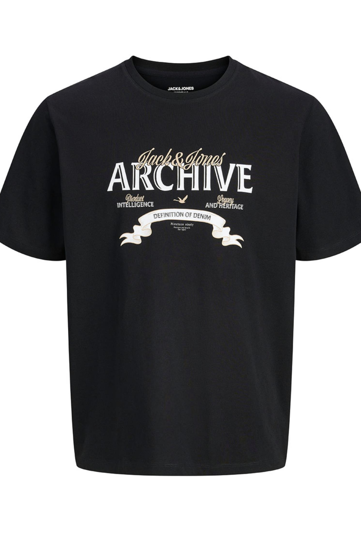 JACK&JONES 12294516 JJEDOVER ON YAZILI BATTAL BUYUK BEDEN KISA KOL TSHIRT