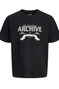 JACK&JONES 12294516 JJEDOVER ON YAZILI BATTAL BUYUK BEDEN KISA KOL TSHIRT
