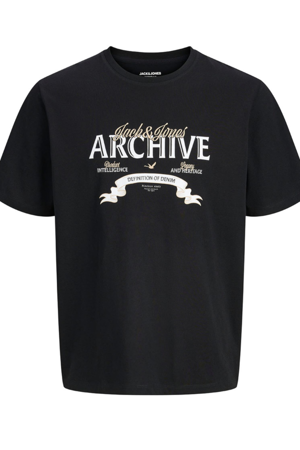 JACK&JONES 12294516 JJEDOVER ON YAZILI BATTAL BUYUK BEDEN KISA KOL TSHIRT