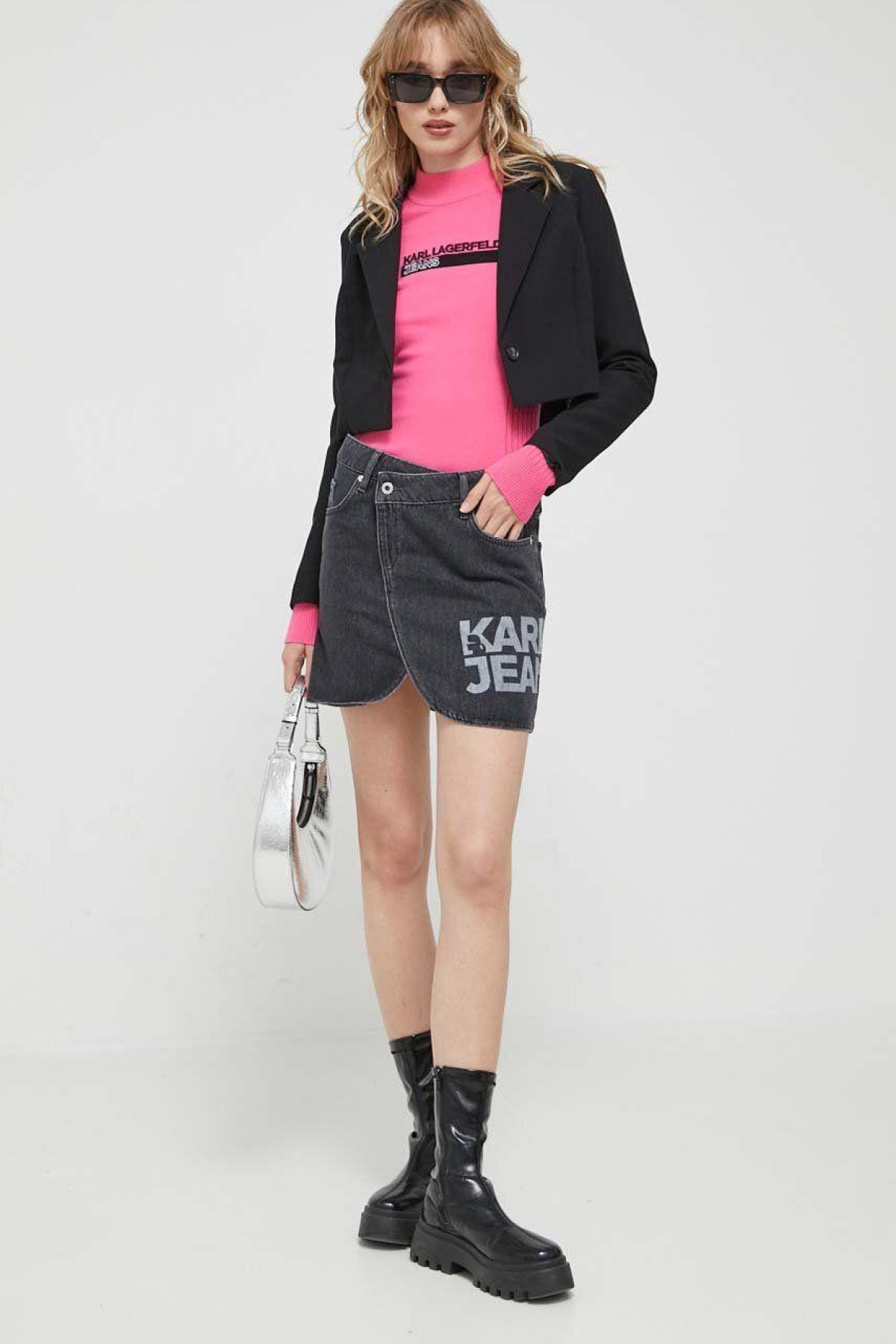 KARL LAGERFELD 235J12005 CEP ON ARKA YAZILI MINI KOT ETEK