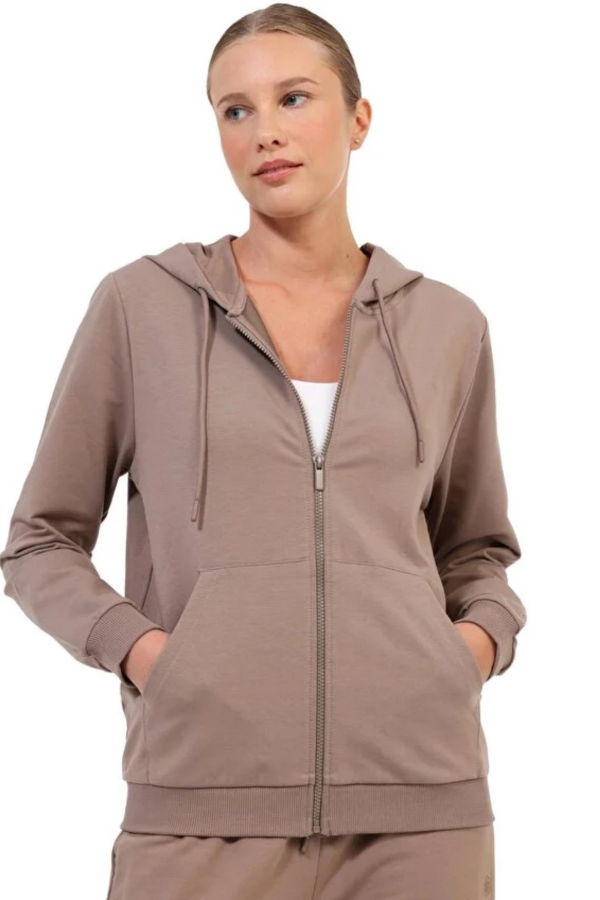 LUMBERJACK 18SN77 BASIC HOODIE FULL ZIP BASKISIZ KAPSONLU ON FERMUARLI CEKET