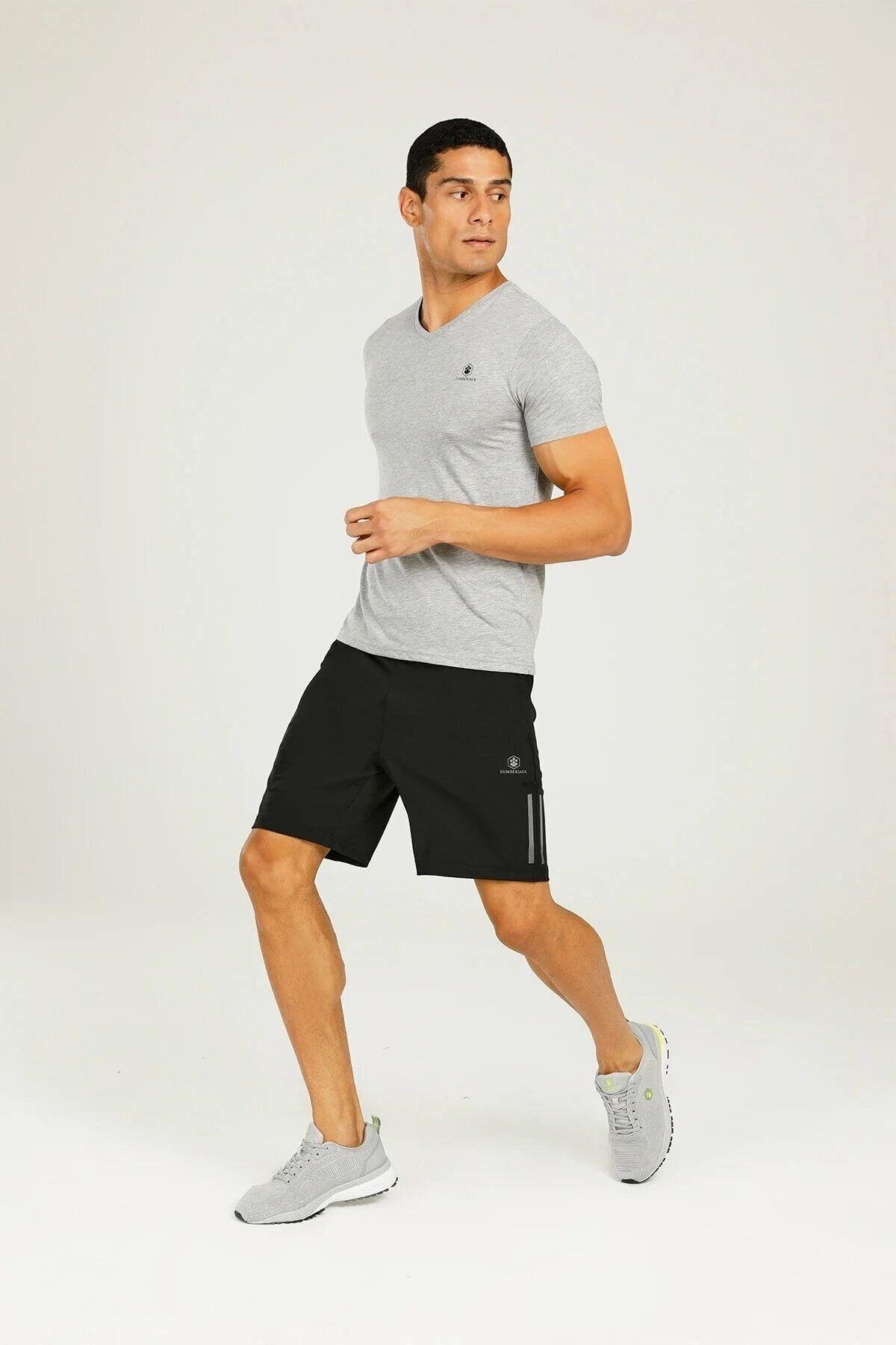 LUMBERJACK 3M CT106 GOGUS ARMA VE YAZILI V YAKA BASIC KISA KOL TSHIRT