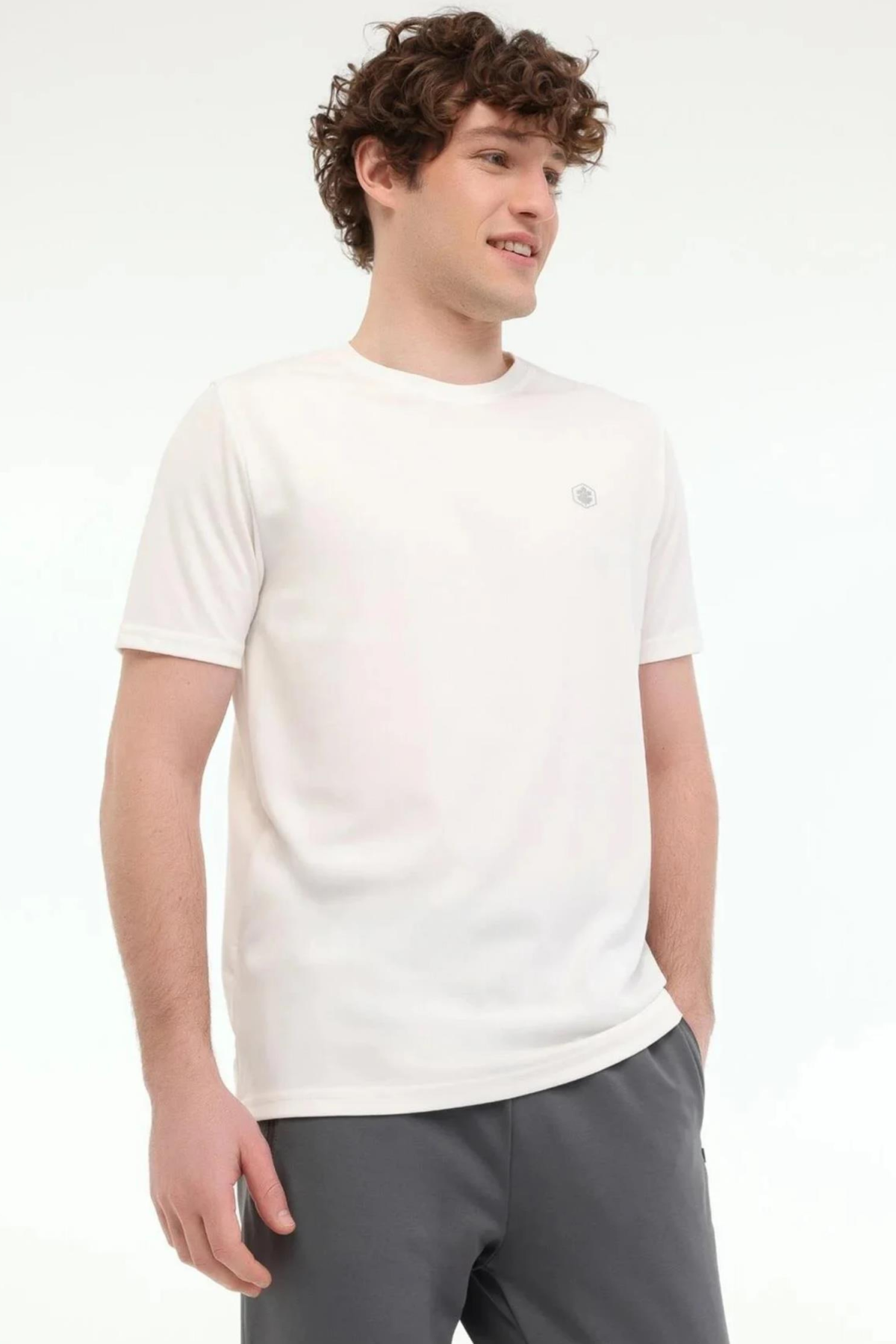 LUMBERJACK CT100 SADE ARMALI %100 POLYESTER BASIC TSHIRT