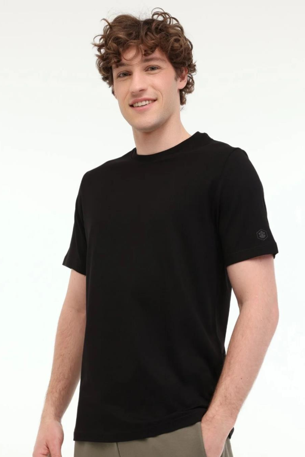 LUMBERJACK MB  CT110 PM  KOL ARMALI BASKISIZ 0 YAKA BASIC KISA KOL TSHIRT