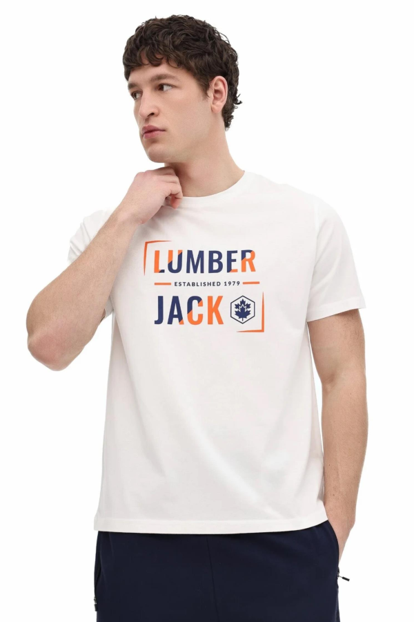 LUMBERJACK ML OKINA 11ID1-104 FX ON YAZIL BASKILI KISA KOL  TSHIRT