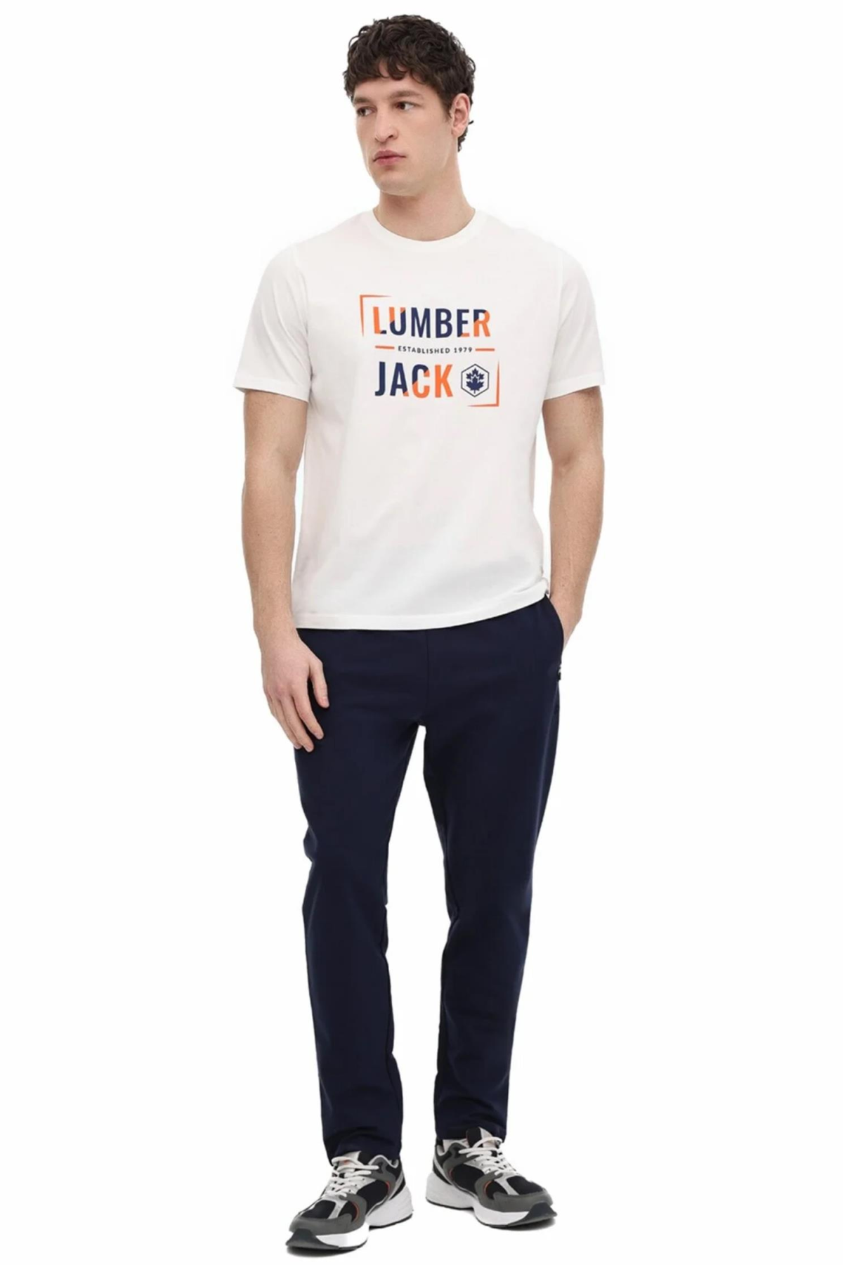 LUMBERJACK ML OKINA 11ID1-104 FX ON YAZIL BASKILI KISA KOL  TSHIRT