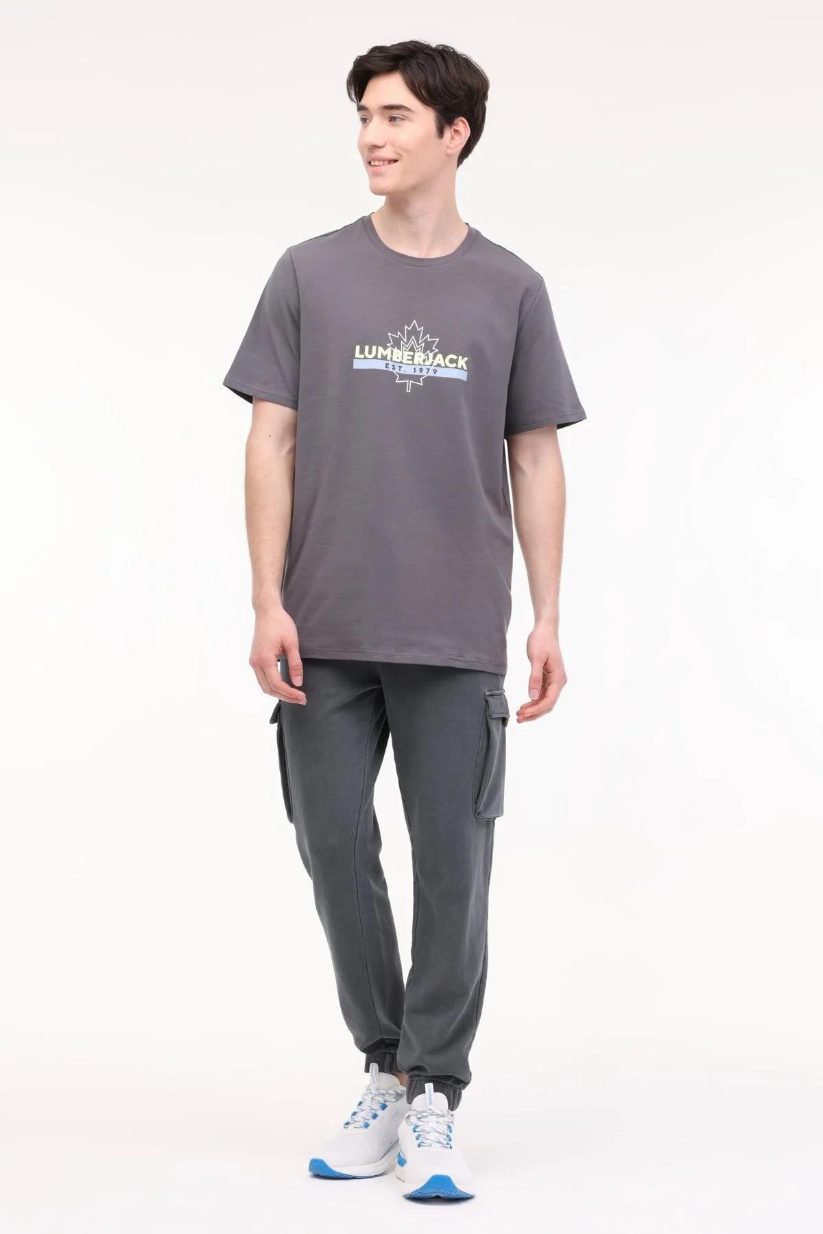 LUMBERJACK ML WALTER WK1004 ON KABARTMA YAZI BASKILI KISA KOL TSHIRT LUMBERJACK ML WALTER WK1004 ON KABARTMA YAZI BASKILI KISA KOL TSHIRT