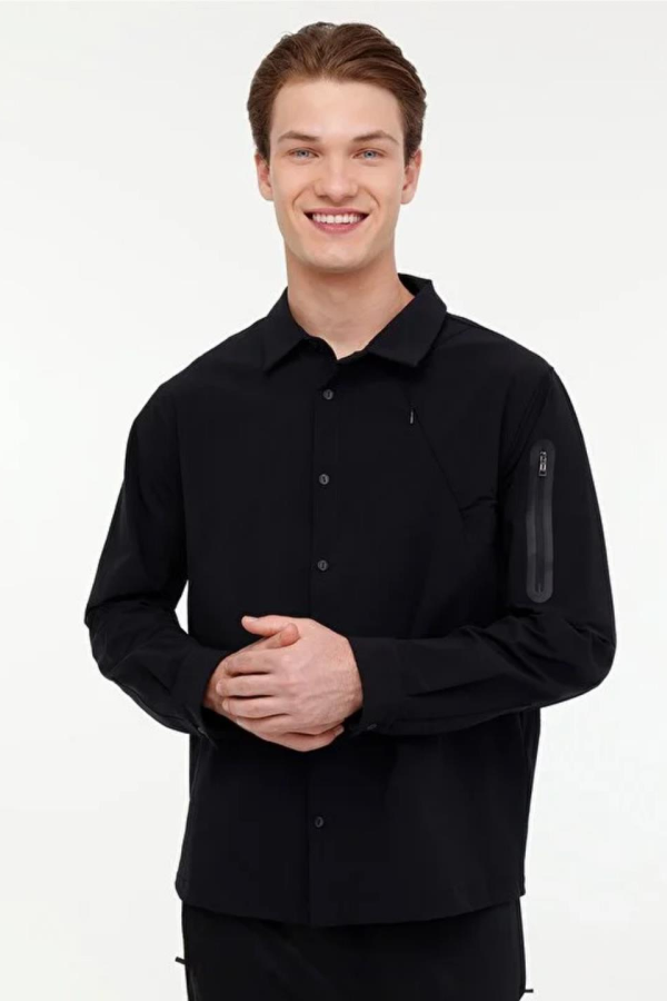 LUMBERJACK ML ZUHN ITL522 PR YAN GIZLI FERMUAR KOL USTU CEP FERMUARLI UZUN KOL GOMLEK