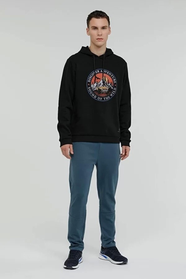 LUMBERJACKWILD CG575 ADVENTURE YAZILI KAPUSONLU CEPSIZ SWEAT