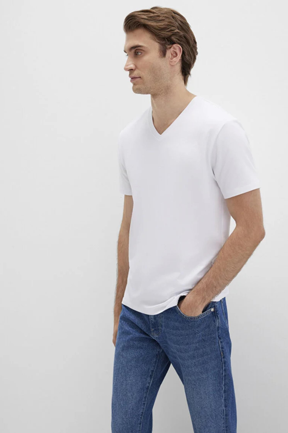 MAVI M061748-25752 STRECH V YAKA  KISA KOL ERKEK T-SHIRT