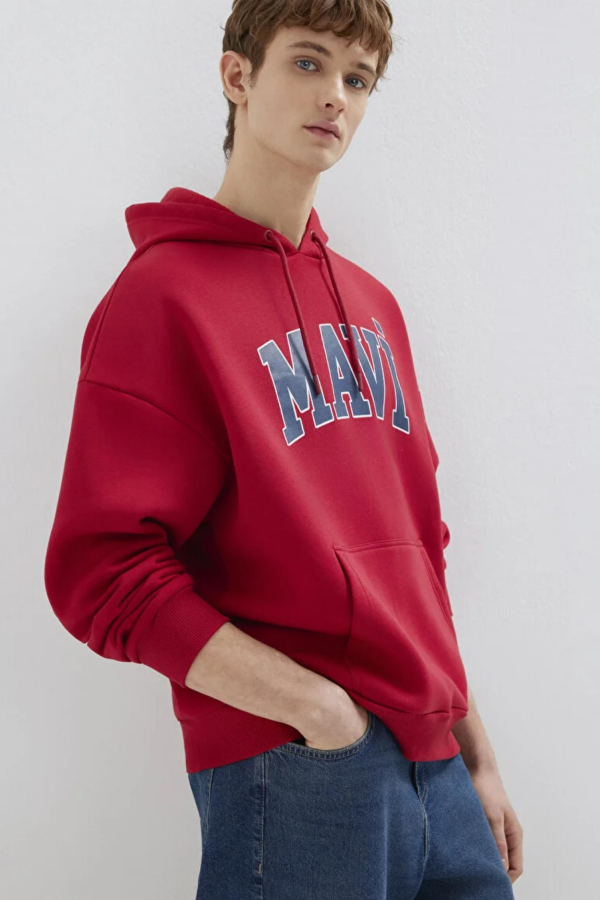 MAVI M067149  MAVI BASKILI KAPUSONLU SWEATSHIRT