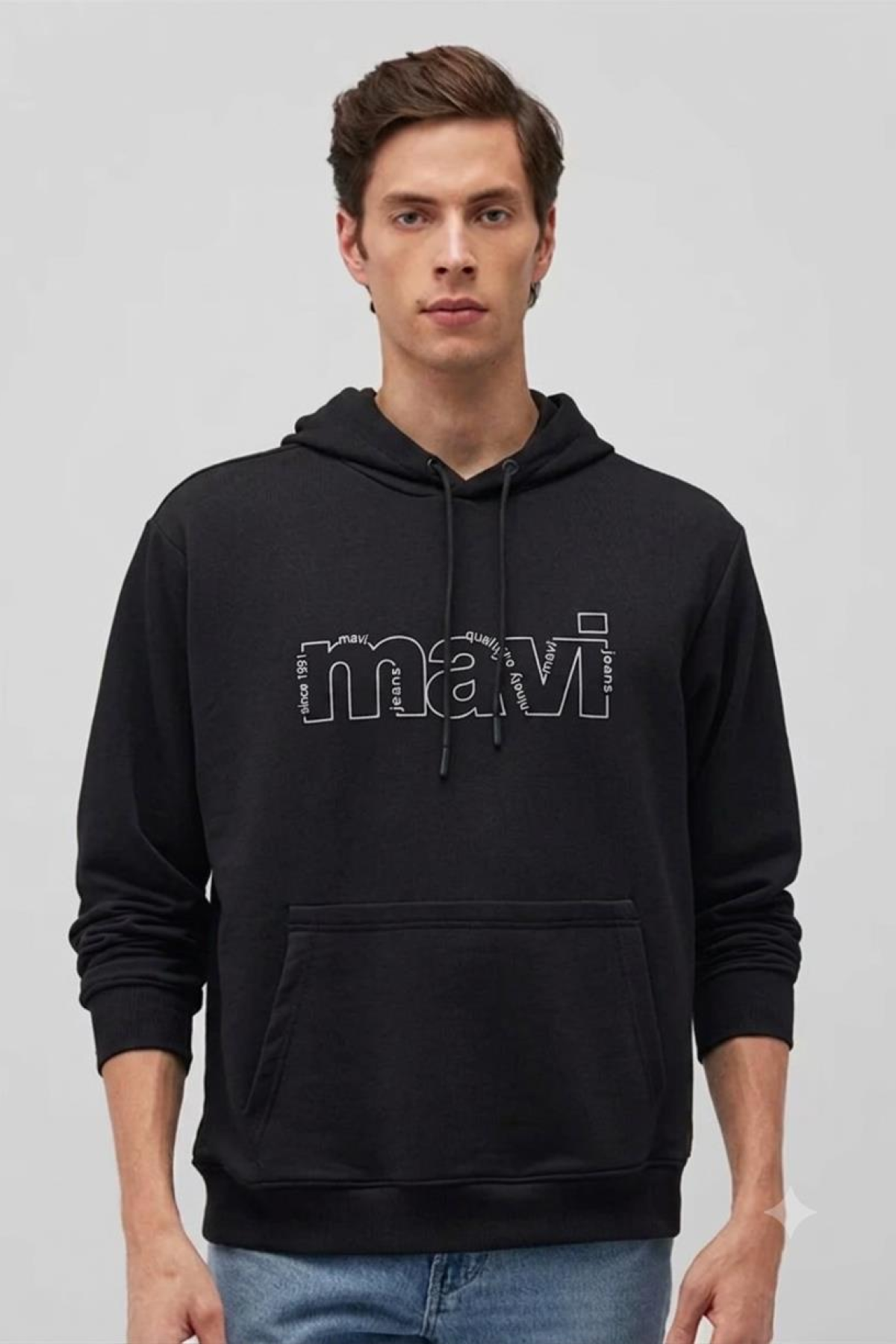 MAVI M0S10196 MAVI YAZILI KAPUSONLU SWEATSHIRT
