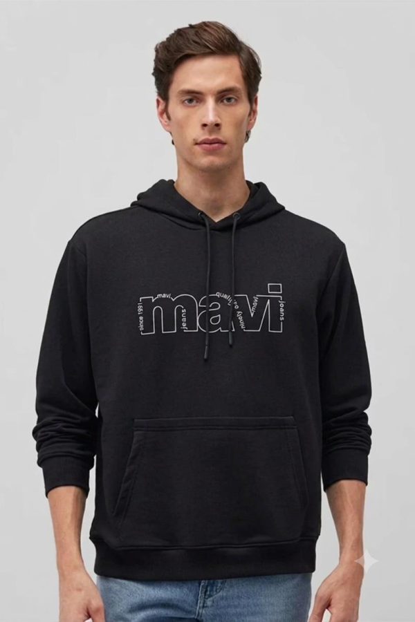 MAVI M0S10196 MAVI YAZILI KAPUSONLU SWEATSHIRT