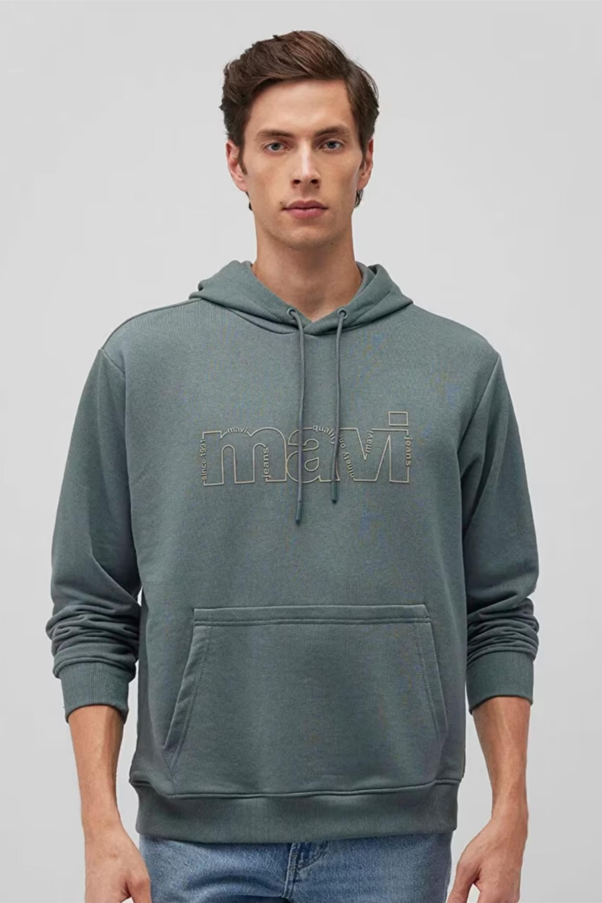 MAVI M0S10196 MAVI YAZILI KAPUSONLU SWEATSHIRT