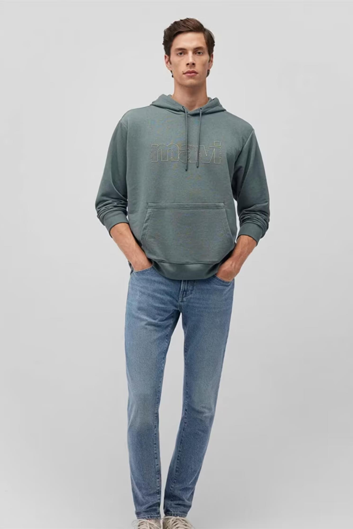 MAVI M0S10196 MAVI YAZILI KAPUSONLU SWEATSHIRT