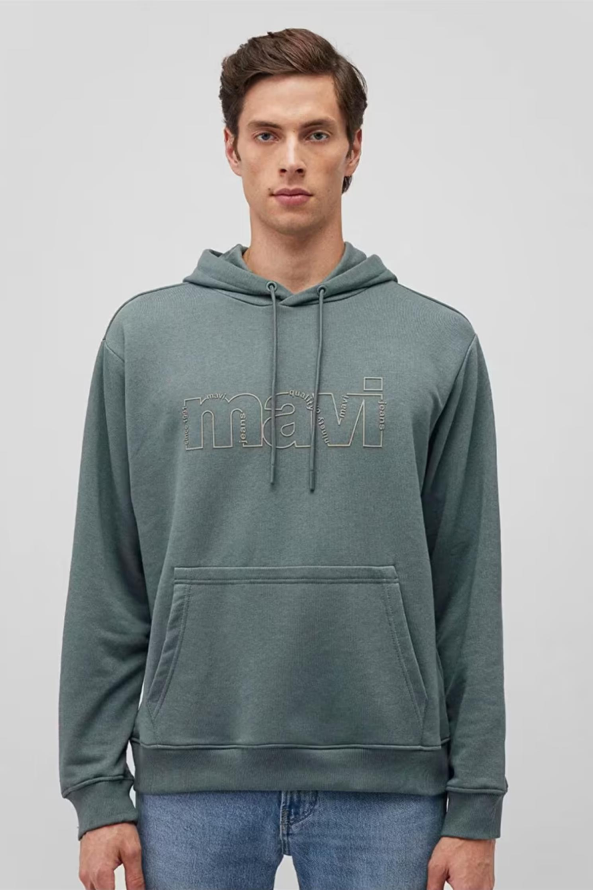 MAVI M0S10196 MAVI YAZILI KAPUSONLU SWEATSHIRT