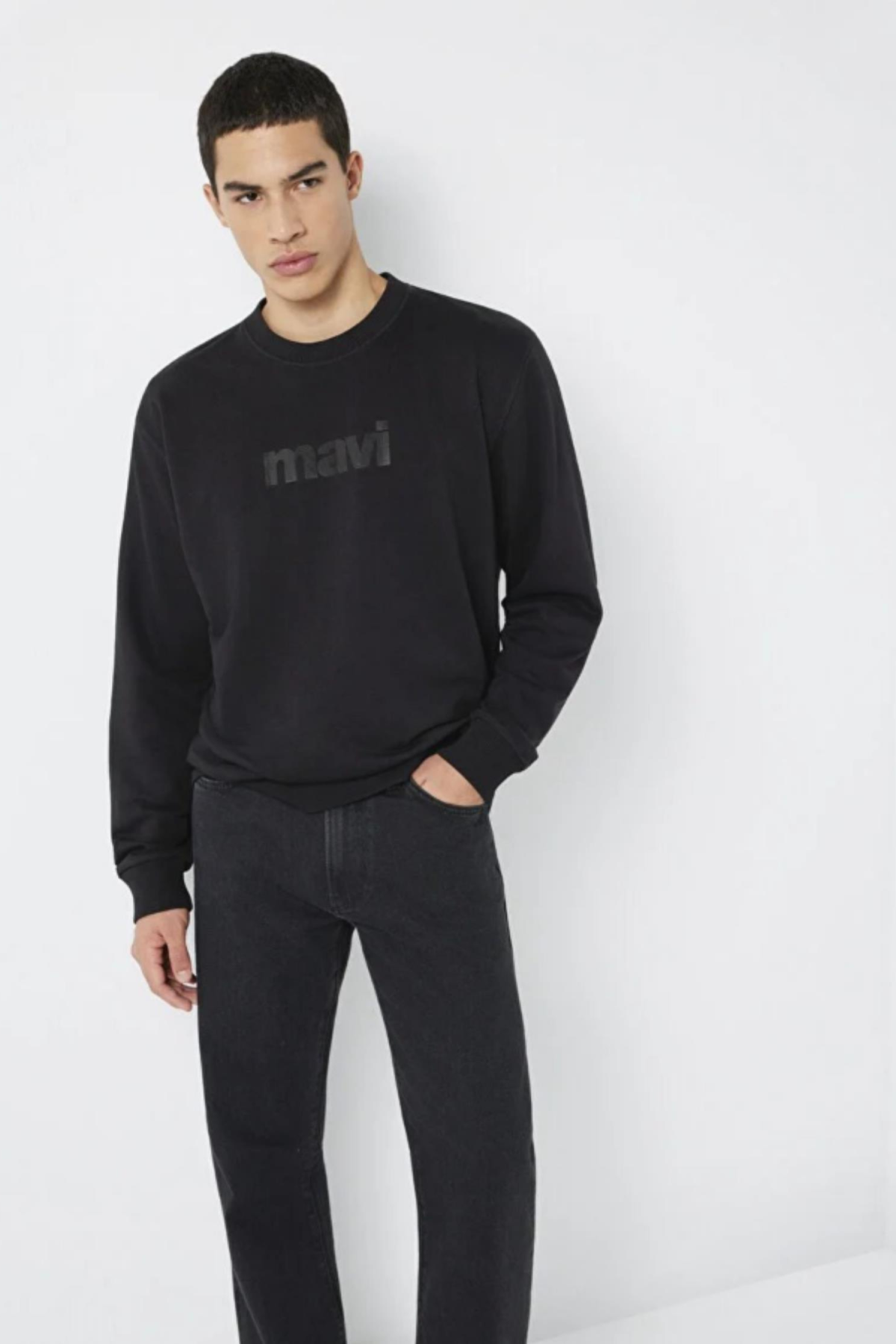 MAVI M0S10551-900 MAVİ BİSİKLET YAKA SWEATSHIRT