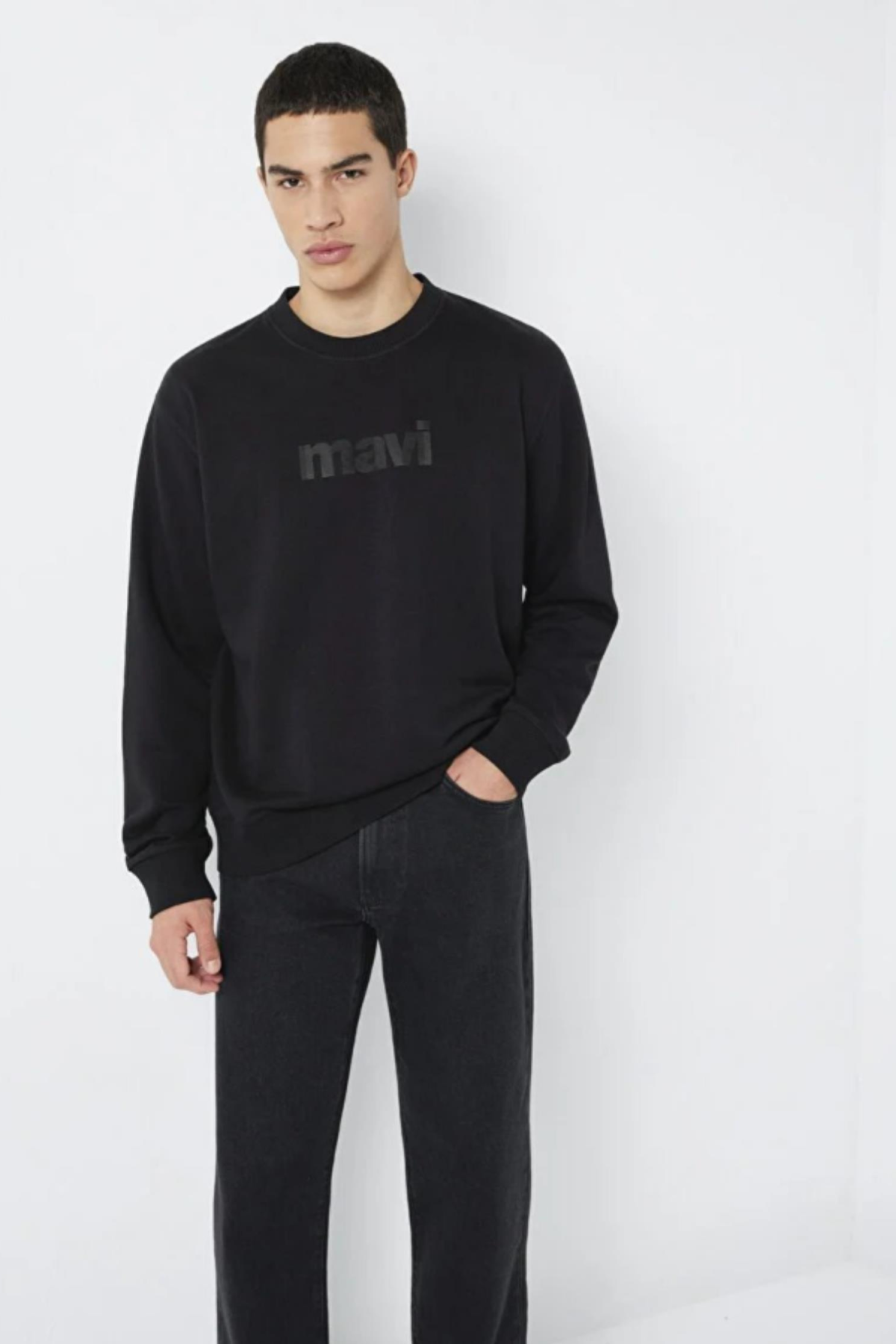 MAVI M0S10551-900 MAVİ BİSİKLET YAKA SWEATSHIRT