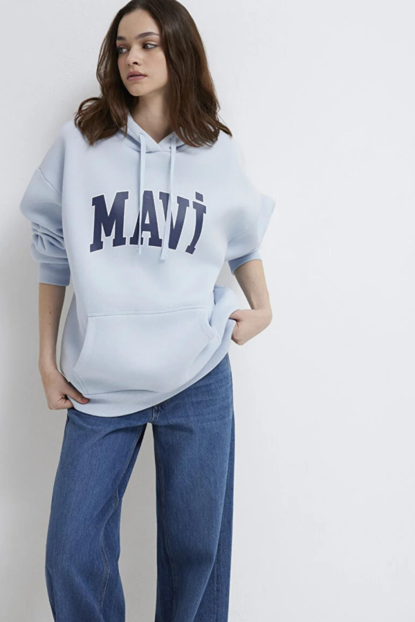 MAVI M1600361 MAVI LOGO KAPUSONLU SWEATSHIRT