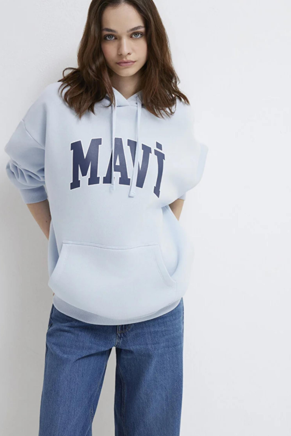 MAVI M1600361 MAVI LOGO KAPUSONLU SWEATSHIRT