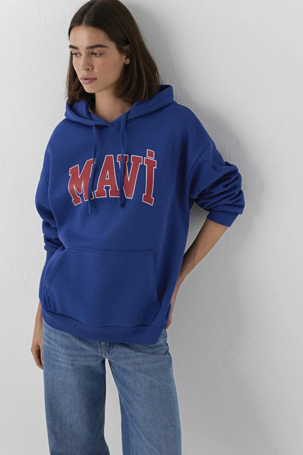 MAVI M1600361 MAVI LOGO KAPUSONLU SWEATSHIRT