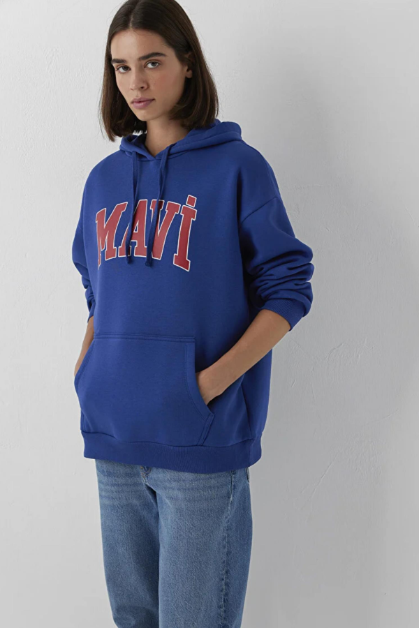 MAVI M1600361 MAVI LOGO KAPUSONLU SWEATSHIRT