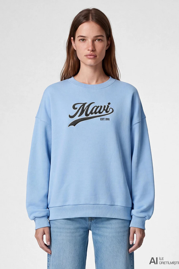 MAVI  M1S10419 LOGO BASKILI 0 YAKA SWEATSHIRT