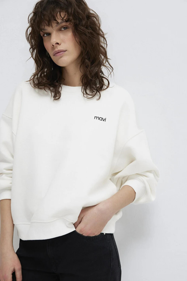 MAVI  M1S10490 YUVARLAK YAKA LOGO KADIN  SWEATSHIRT