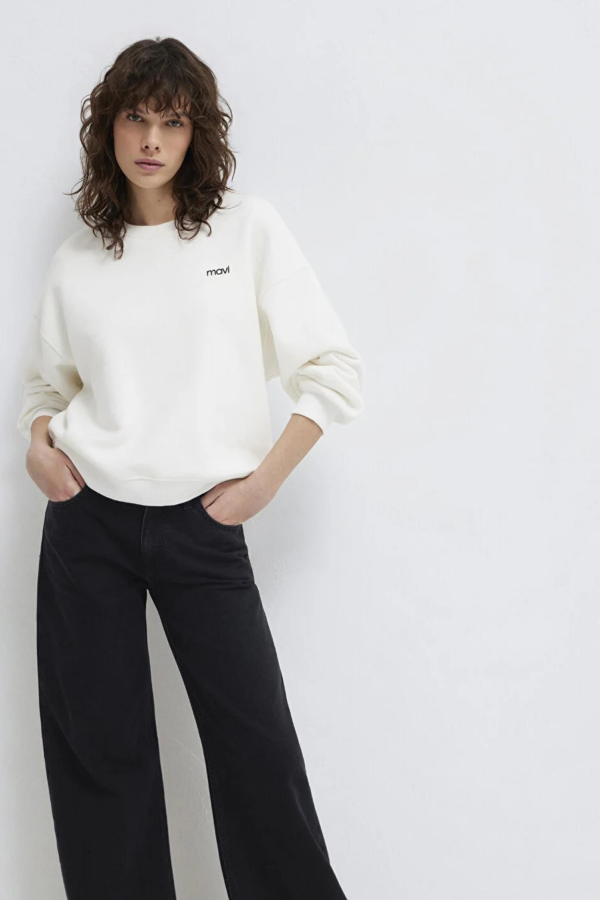 MAVI  M1S10490 YUVARLAK YAKA LOGO KADIN  SWEATSHIRT