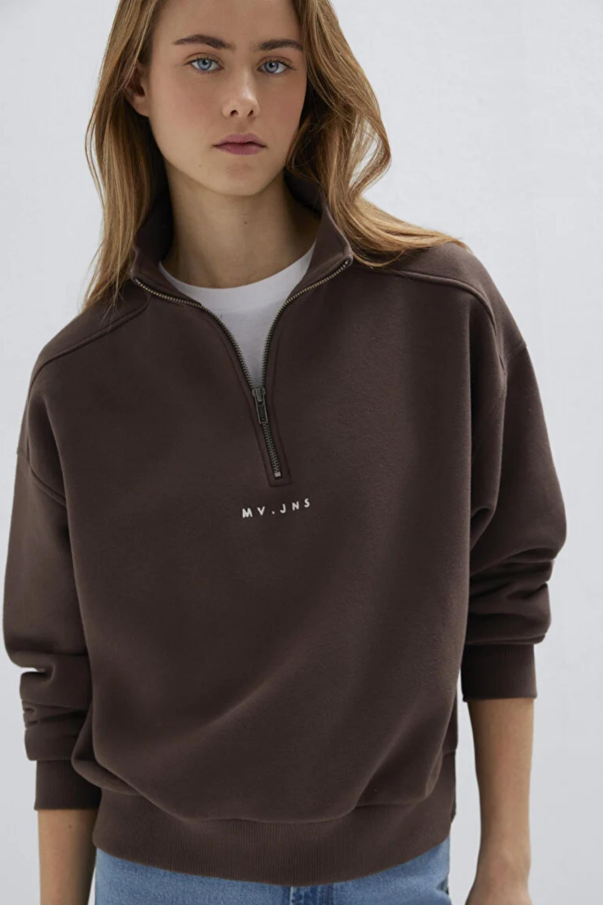 MAVI M1S10533 LOGO BASKIILI YARIM FERMUARLI KADIN SWEATSHIRT