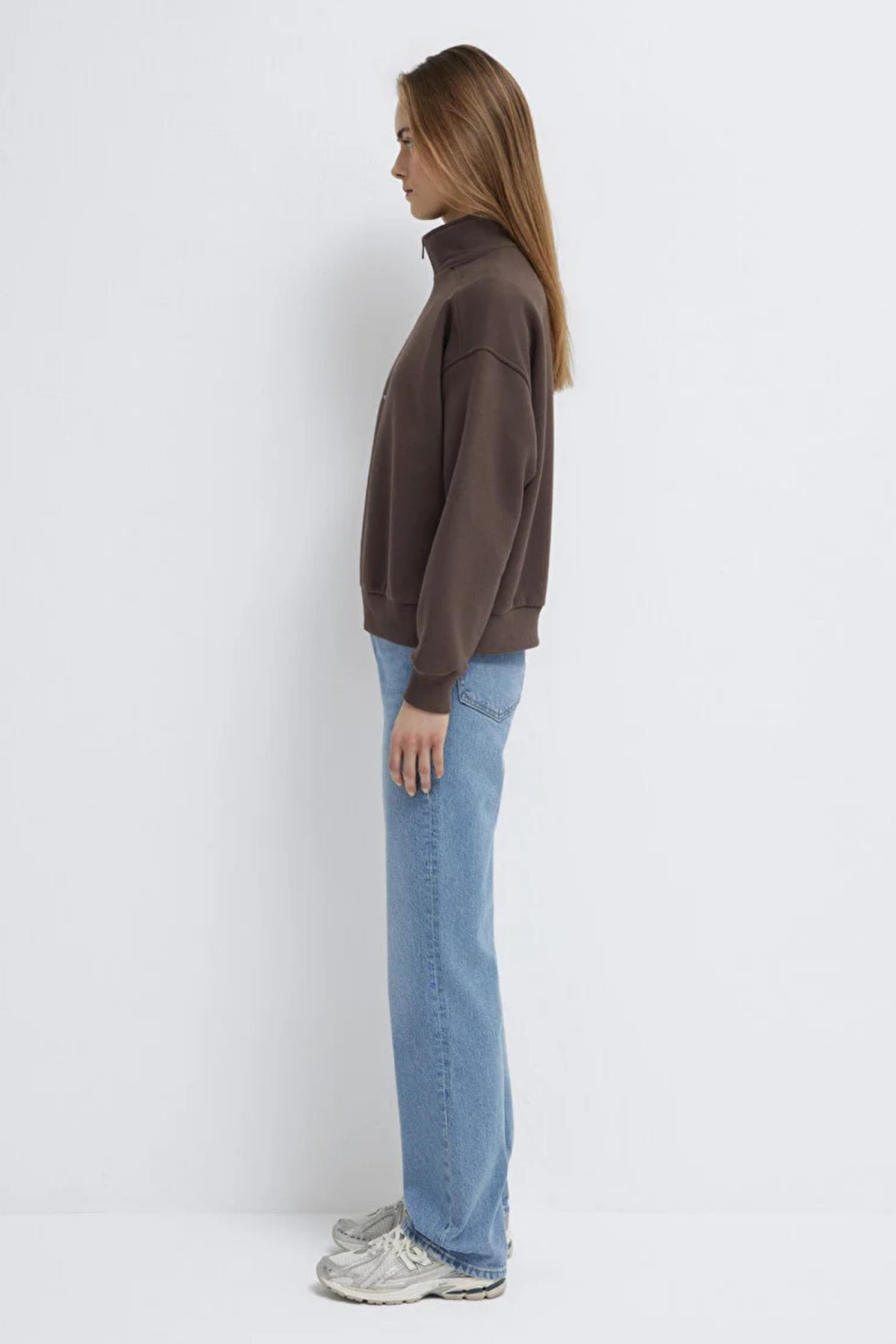 MAVI M1S10533 LOGO BASKIILI YARIM FERMUARLI KADIN SWEATSHIRT
