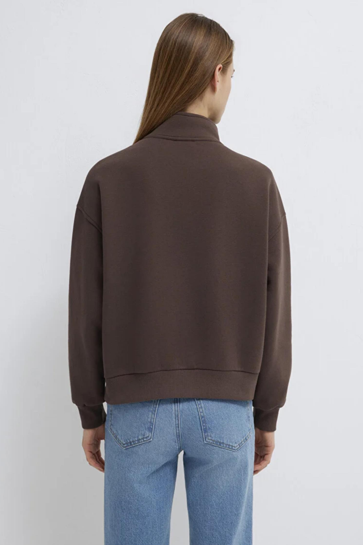 MAVI M1S10533 LOGO BASKIILI YARIM FERMUARLI KADIN SWEATSHIRT