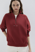 MAVI M1S10533 LOGO BASKIILI YARIM FERMUARLI KADIN SWEATSHIRT