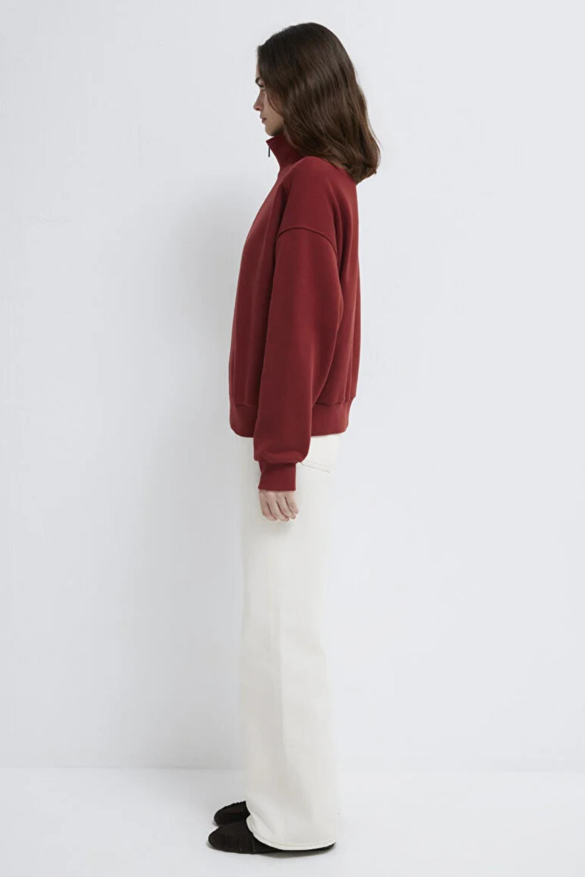 MAVI M1S10533 LOGO BASKIILI YARIM FERMUARLI KADIN SWEATSHIRT