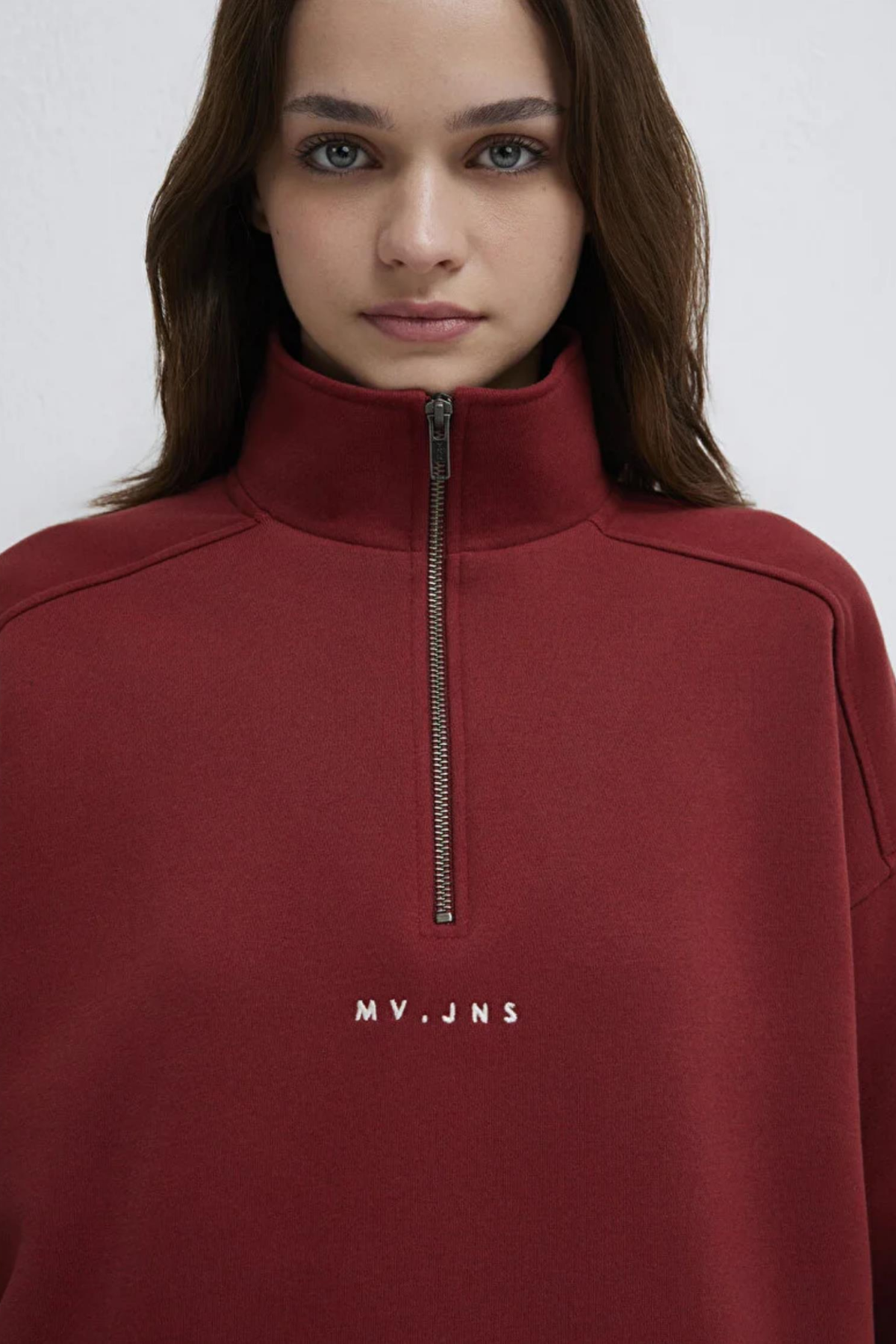MAVI M1S10533 LOGO BASKIILI YARIM FERMUARLI KADIN SWEATSHIRT