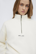 MAVI M1S10533 LOGO BASKIILI YARIM FERMUARLI KADIN SWEATSHIRT