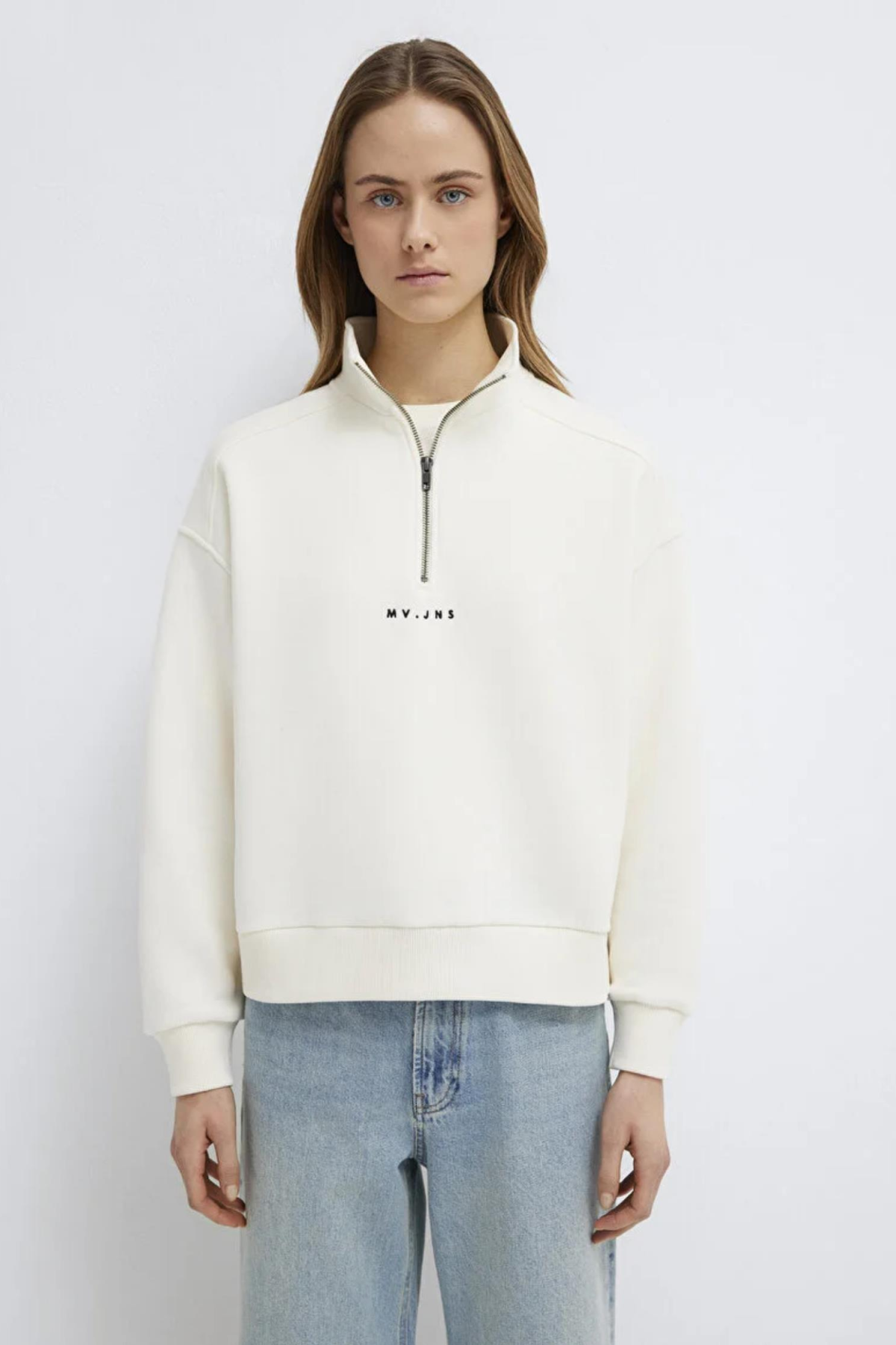 MAVI M1S10533 LOGO BASKIILI YARIM FERMUARLI KADIN SWEATSHIRT