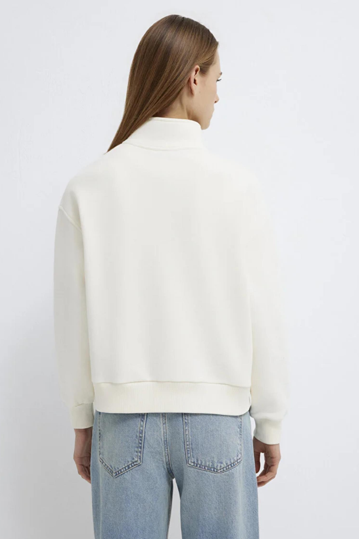 MAVI M1S10533 LOGO BASKIILI YARIM FERMUARLI KADIN SWEATSHIRT