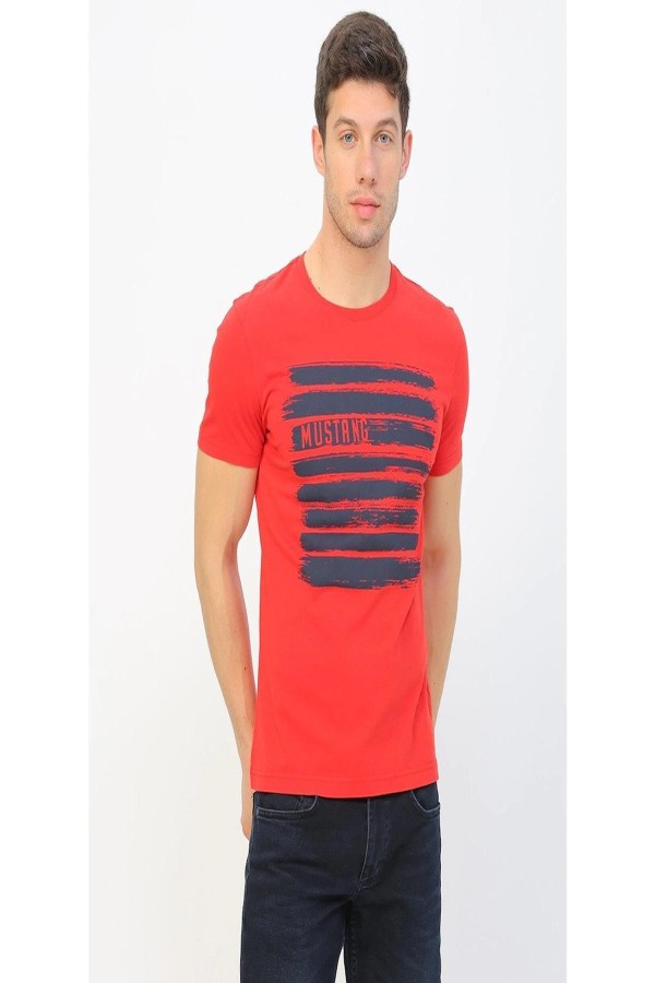 MUSTANG 00381 0 YAKA KISA KOL MUSTANG YAZI CIZGI DESENLI