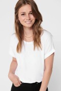 ONLY 15106662 ACIK YAKA KOL KATLAMALI KISA KOL TSHIRT