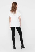 ONLY 15106662 ACIK YAKA KOL KATLAMALI KISA KOL TSHIRT