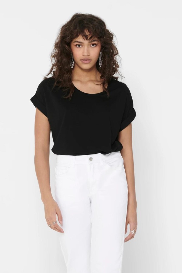 ONLY 15106662 ACIK YAKA KOL KATLAMALI KISA KOL TSHIRT