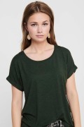 ONLY 15106662 ACIK YAKA KOL KATLAMALI KISA KOL TSHIRT