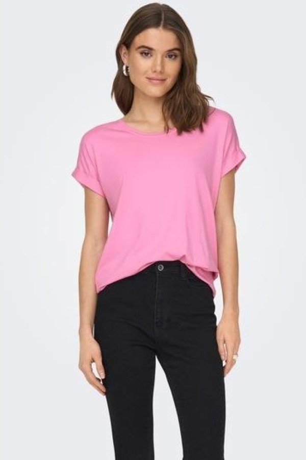 ONLY 15106662 ACIK YAKA KOL KATLAMALI KISA KOL TSHIRT