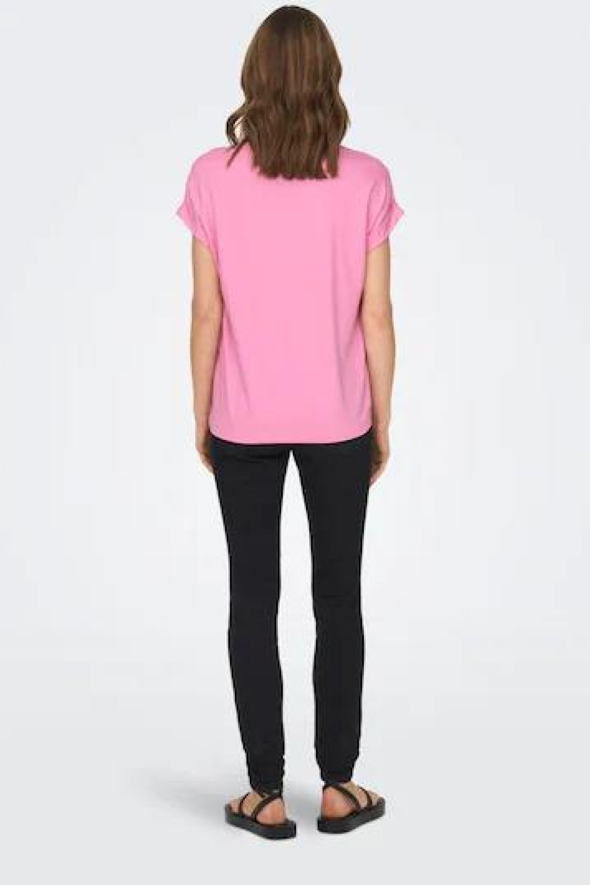 ONLY 15106662 ACIK YAKA KOL KATLAMALI KISA KOL TSHIRT