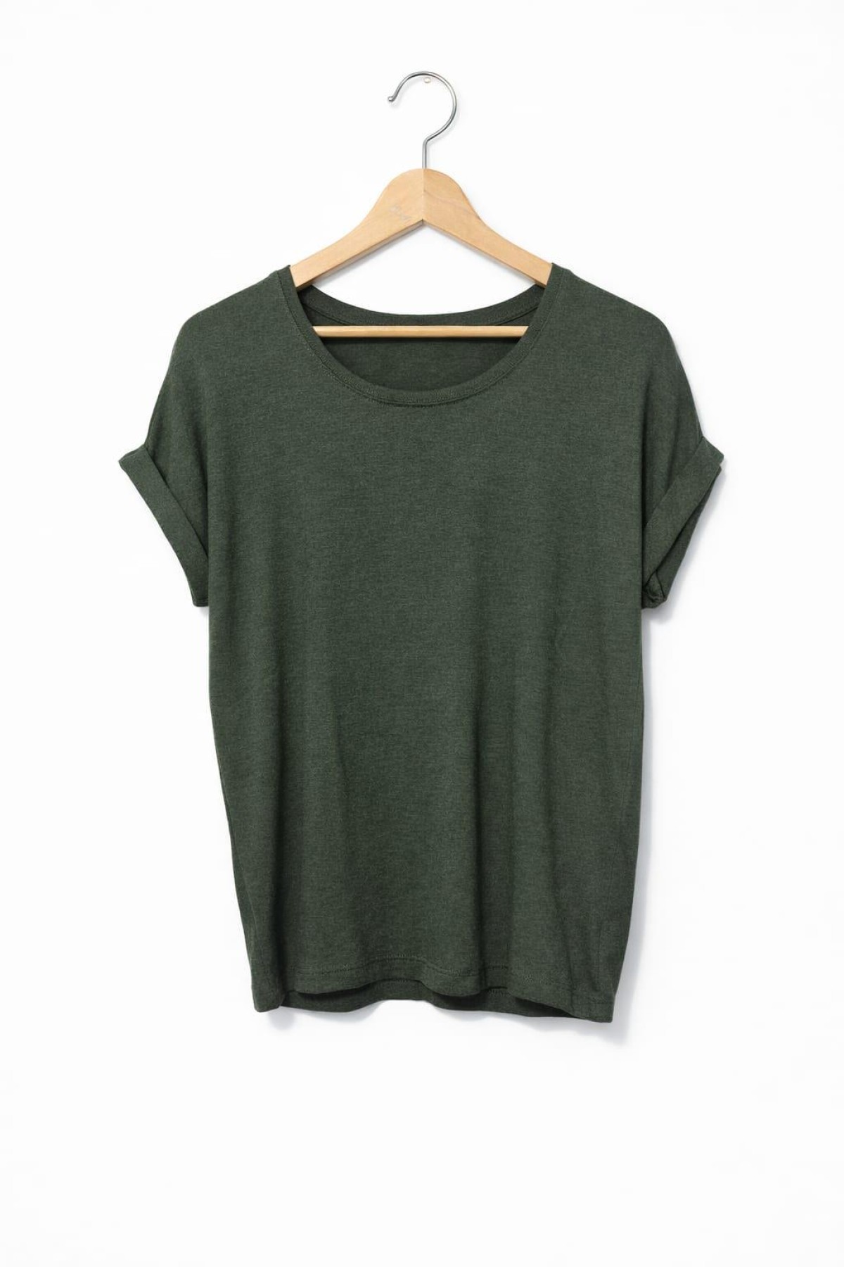 ONLY 15106662 ACIK YAKA KOL KATLAMALI KISA KOL TSHIRT