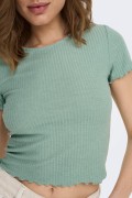 ONLY 15201206 KISA KOL FIRFIRLI KENDINDEN CIZGILI TSHIRT
